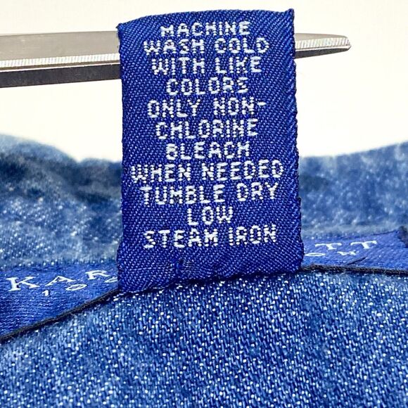 Karen Scott Vintage Chambray Sleeveless Maxi Dress Size L, Side Buttons Cottage - Picture 10 of 11